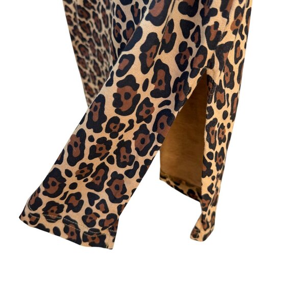 Bob Mackie Wearable Art Vintage Womens Leopard Print Sequin V Neck Knit Blouse M - Picture 7 of 9